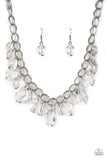 Paparazzi - Gorgeously Globetrotter - White Acrylic Necklace