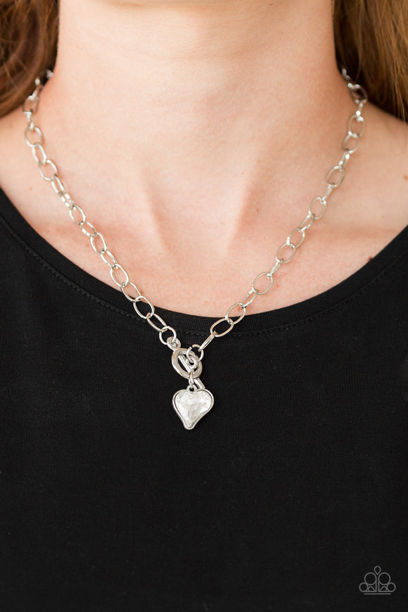 Paparazzi - Princeton Princess - White Heart Necklace