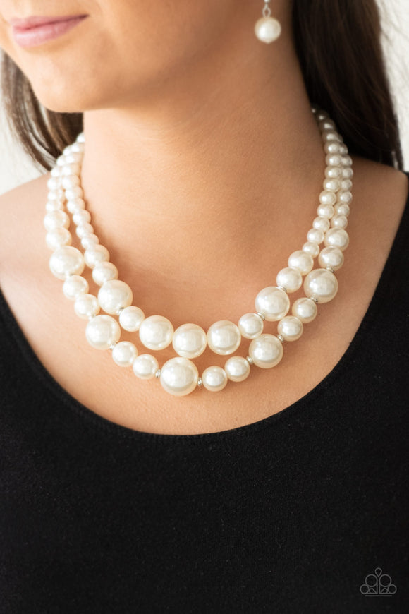 Paparazzi - The More The Modest - White Necklace