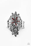 Paparazzi - Formal Floral - Red Ring