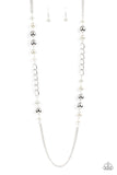 Paparazzi - Uptown Talker - White Long Necklace