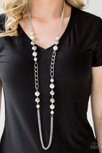 Paparazzi - Uptown Talker - White Long Necklace