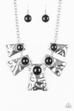 Paparazzi - Cougar - Black and Silver Necklace