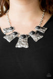 Paparazzi - Cougar - Black and Silver Necklace