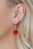 Paparazzi Accessories - Crystal Charm - Long Red Necklace - Travona's Dazzling Jewels