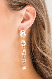 Paparazzi Accessories - Red Carpet Radiance - Gold Earrings - Travona's Dazzling Jewels