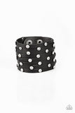 Paparazzi Accessories - Sass Squad - Black Bracelet with Rhinestones - Travona's Dazzling Jewels