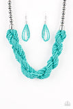 Paparazzi Accessories - Savannah Surfin - Blue Necklace - Travona's Dazzling Jewels