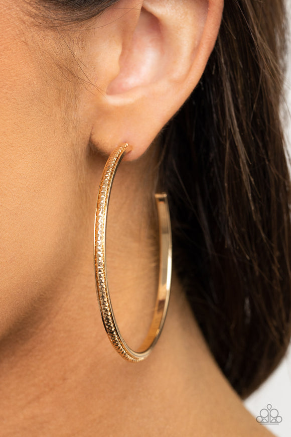 Paparazzi - Sultry Shimmer - Gold Hoop Earrings