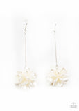 Paparazzi - Swing Big - White Earrings