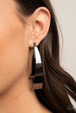 Paparazzi Accessories - Underestimated Edge - Black Post Earrings - Travona's Dazzling Jewels