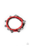 Paparazzi - WOODn't Count It - Red Bracelet