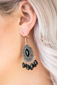 Paparazzi - Private Villa - Black Earrings