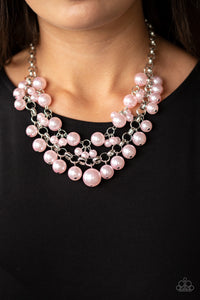 Paparazzi - BALLROOM Service - Pink Pearl Necklace