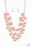 Paparazzi - BALLROOM Service - Orange Pearl Necklace