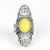 Paparazzi Accessories - Flair for the Dramatic - Yellow Ring - Travona's Dazzling Jewels