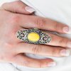 Paparazzi Accessories - Flair for the Dramatic - Yellow Ring - Travona's Dazzling Jewels