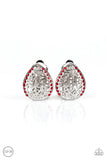 Paparazzi - Garden Date - Red Clip-on Earrings