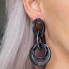Paparazzi Accessories - Havana HAUTE Spot - Black Acrylic Earrings - Travona's Dazzling Jewels