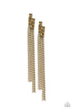 Paparazzi - Radio Waves - Brass Earrings
