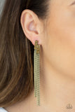 Paparazzi - Radio Waves - Brass Earrings