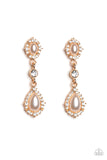 Paparazzi - All-GLOWING - Gold & Pearl Earrings