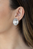 Paparazzi - Movie Star Sparkle - White Stud Earrings