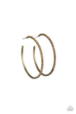 Paparazzi - Trending Twinkle - Brass Hoop Earrings