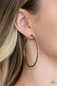 Paparazzi - Trending Twinkle - Brass Hoop Earrings