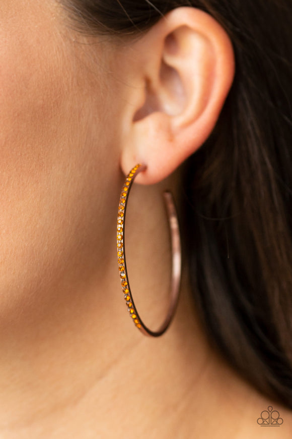 Paparazzi - Trending Twinkle - Copper Hoop Earrings