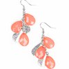 Paparazzi Accessories - Seaside Stunner - Orange/Silver Earrings - Travona's Dazzling Jewels