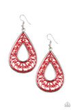 Paparazzi - Drop Anchor - Red Earrings