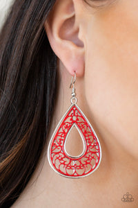 Paparazzi - Drop Anchor - Red Earrings