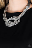 Paparazzi - Knotted Knockout - Silver Seed Bead Necklace