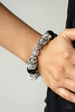 Paparazzi - Uptown Tease - Black Stretch Bracelet