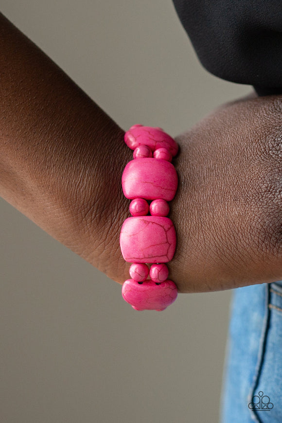 Paparazzi - Dont Be So NOMADIC! - Pink Stretch Bracelet