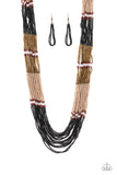 Paparazzi - Rio Roamer -  Black/Copper Seed Bead Necklace