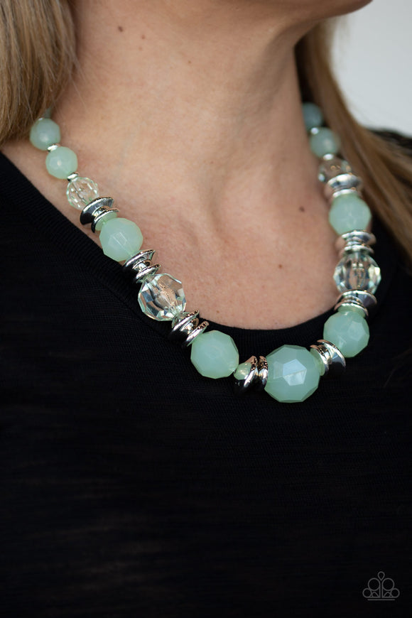 Paparazzi - Dine and Dash - Green Necklace