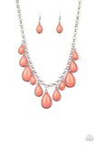 Paparazzi - Jaw-Dropping Diva - Orange Necklace