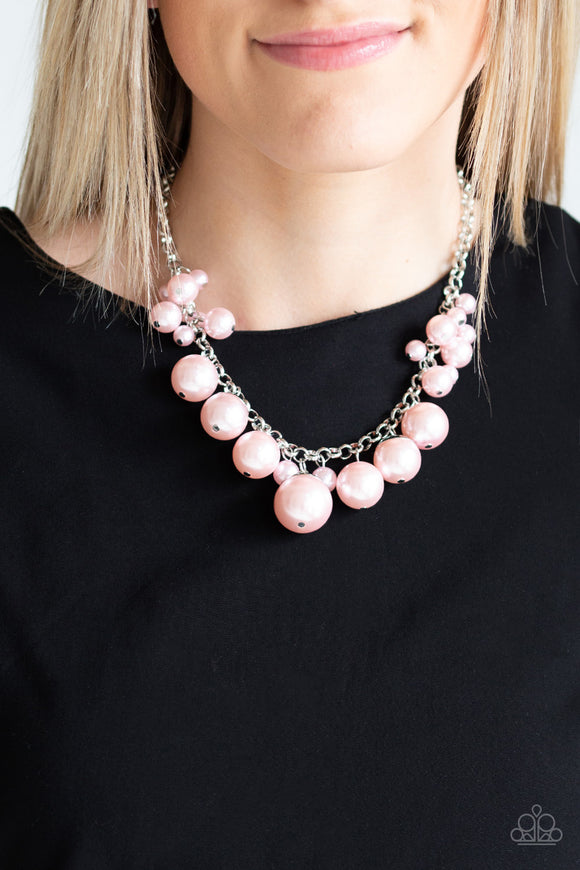 Paparazzi - Broadway Belle - Pink Pearl Necklace