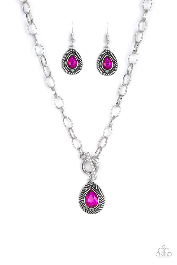 Paparazzi - Sheen Queen - Pink Toggle Necklace