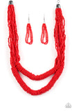 Paparazzi - Right As RAINFOREST - Red Necklace