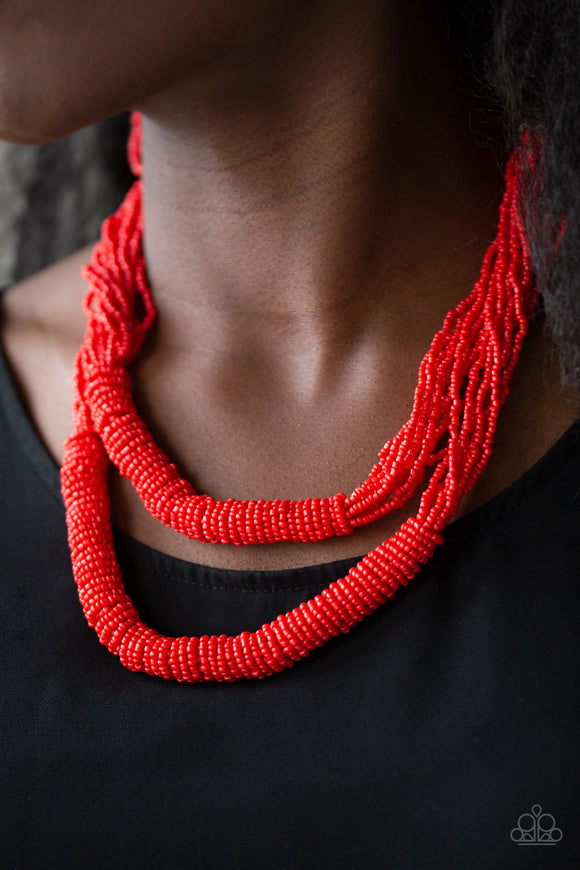 Paparazzi - Right As RAINFOREST - Red Necklace