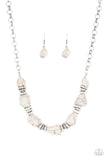 Paparazzi - Stunningly Stone Age - White Necklace