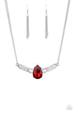 Paparazzi Accessories - Way To Make An Entrance - Red Necklace - Travona's Dazzling Jewels