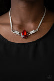 Paparazzi Accessories - Way To Make An Entrance - Red Necklace - Travona's Dazzling Jewels