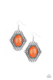 Paparazzi - Easy As PIONEER - Orange Earrings