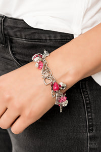 Paparazzi - Completely Innocent - Pink Charm Bracelet