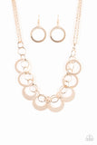 Paparazzi - In Full Orbit - Rose Gold Necklace