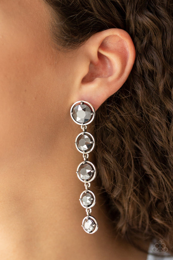 Paparazzi Accessories - Drippin In Starlight - Silver Earrings - Travona's Dazzling Jewels
